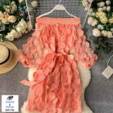 ROBE ÉLÉGANTE À FLEURS DIMENSIONNELLES