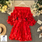 ROBE ÉLÉGANTE À FLEURS DIMENSIONNELLES